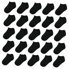 25 Pairs Toddler Socks, Boys Socks Kids Ankle Sock Low Cut Sock 4-7 Years Black