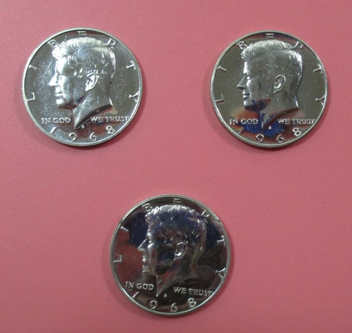 Lot of Three 1968 40% Silver Proof Kennedy Half Dollar / SK769