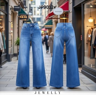 JEWELLY  Damen Wide Leg Jeans helle Waschung Stretch Weites Bein  AKTUEL JP9012