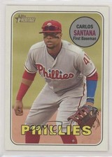 2018 Topps Heritage High Number Action Image Variation SP Carlos Santana 0a1