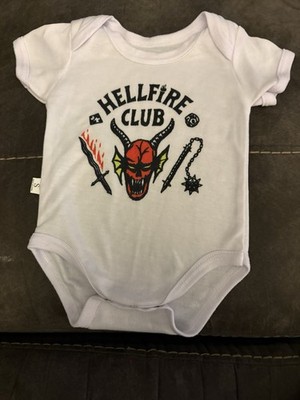 Stranger Things Hellfire Club One Piece 3-6 Month Baby Outfit Shirt