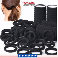 50/100PCS Elastic Hair Bands Black White Ponytail Hair Ties