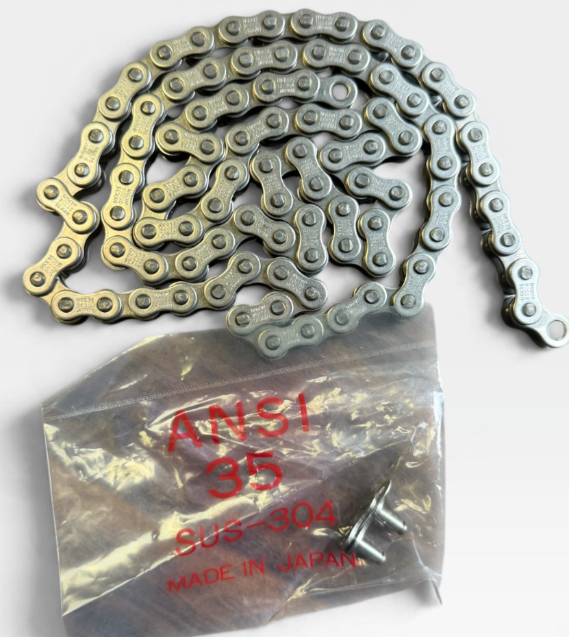 HKK 35 SS304 ANSI #35 Stainless Steel Roller Chain 3/8" Pitch 3 Foot Long