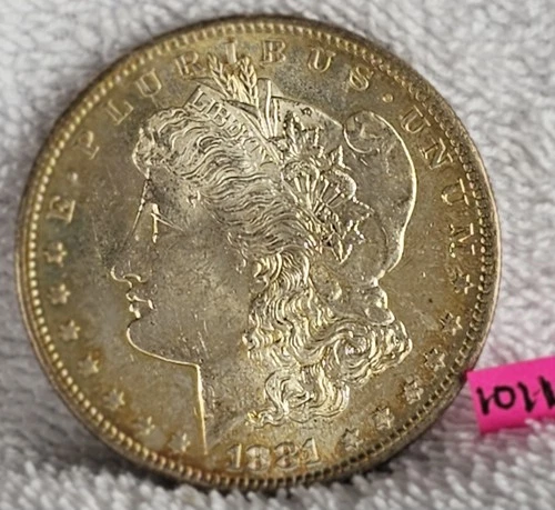 Semi-PL🔥Gold Rim Toned 👀🔥1881-S Morgan Silver Dollar AU/BU