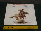 Vintage 1960s Winchester Western Sign, Tin over Cardboard, Cowboy on Horse