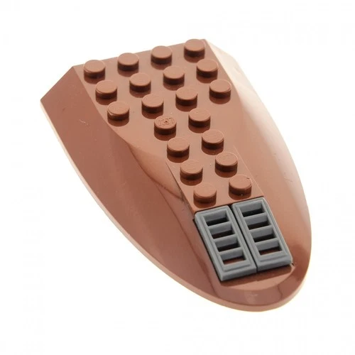1x Lego Airplane Fuselage Tail 6x10 Red Brown Arched Top 9496 6003562 87615
