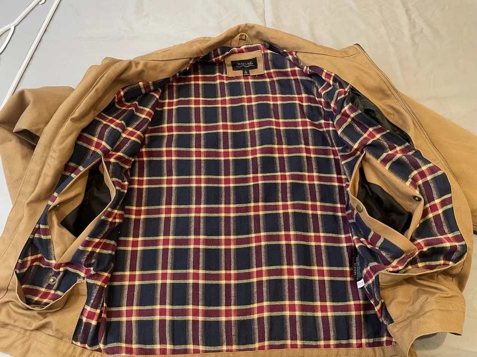 Burks Bay Mens Sz L Brown Canvas Barn Chore Jacket Flannel Lined Hunting Warm - Image 4 of 4