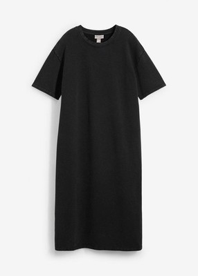 Sweat-Kleid aus reiner Bio-Baumwolle Gr. 40/42 Schwarz Basic-Kleid 1xget NEUw