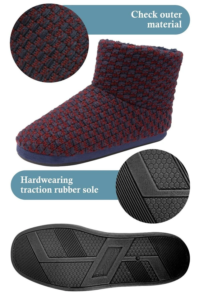 Dunlop - Botas zapatillas de espuma viscoelástica Sherpa peludas para hombre Foto 3 de 4