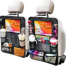 Car Backseat Organizer for Kids, 2 PCS Car Storage Organizer Kick Mats Back Seat