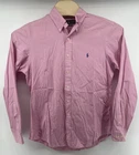 Ralph Lauren Custom Fit Button Front Shirt Pink 16.5 36-37 Long Sleeved Oxford