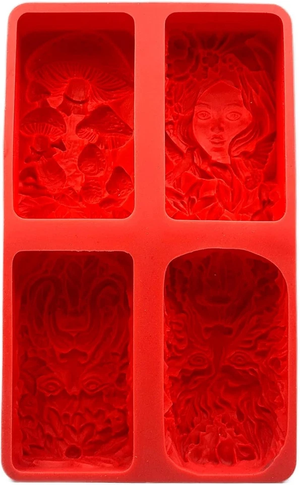 Celtic Green Man Silicone Mold - 4 Unique Designs for Soap & Candle Making - Image 4 of 4