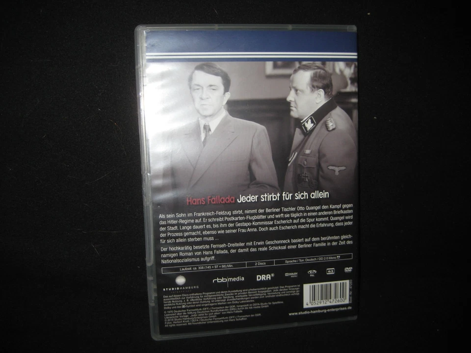 2er DVD Set , DDR TV-Archiv , Jeder stirbt für sich allein - Hans Fallada 1970 - Bild 2 von 2