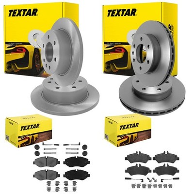 TEXTAR BREMSSCHEIBEN + BELÄGE VORNE + HINTEN passend für MERCEDES SPRINTER 906