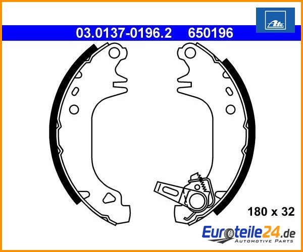 Bremsbackensatz Ate 03.0137-0196.2 FüR Peugeot 205 Ii 106 I-image