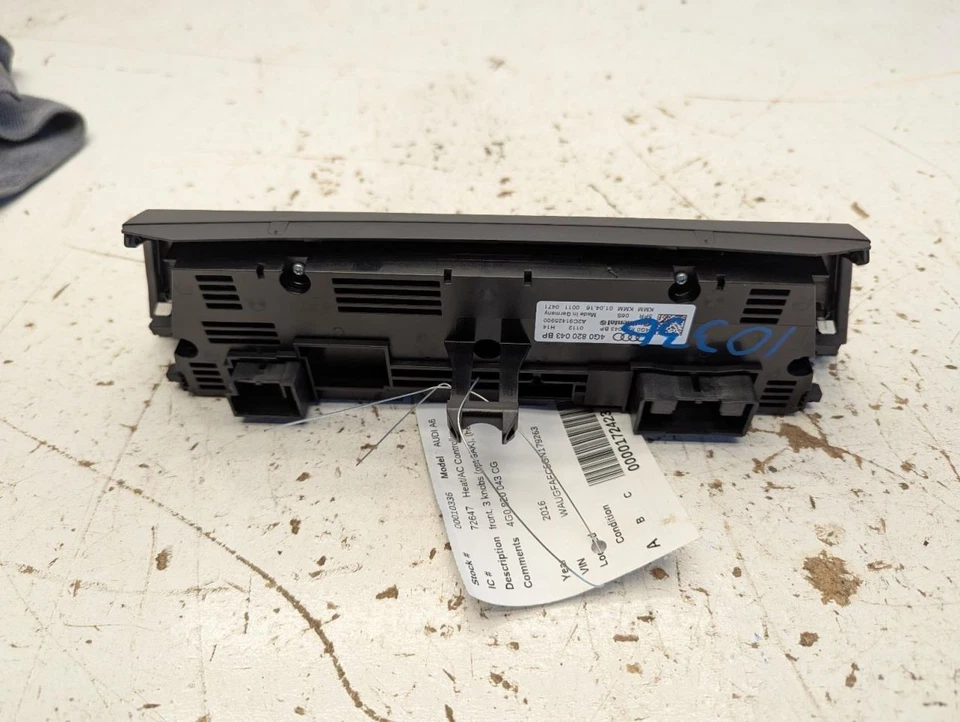 Temperature Control Front 3 Knobs Opt 9AK Fits 16-18 AUDI A6 783290 - Image 3 of 4