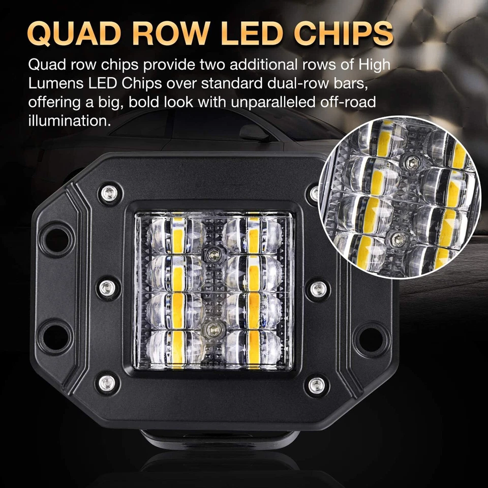 5" 300W montagem embutida luzes LED pods backup para-choque traseiro reverso off road 4WD - Imagem 3 de 4