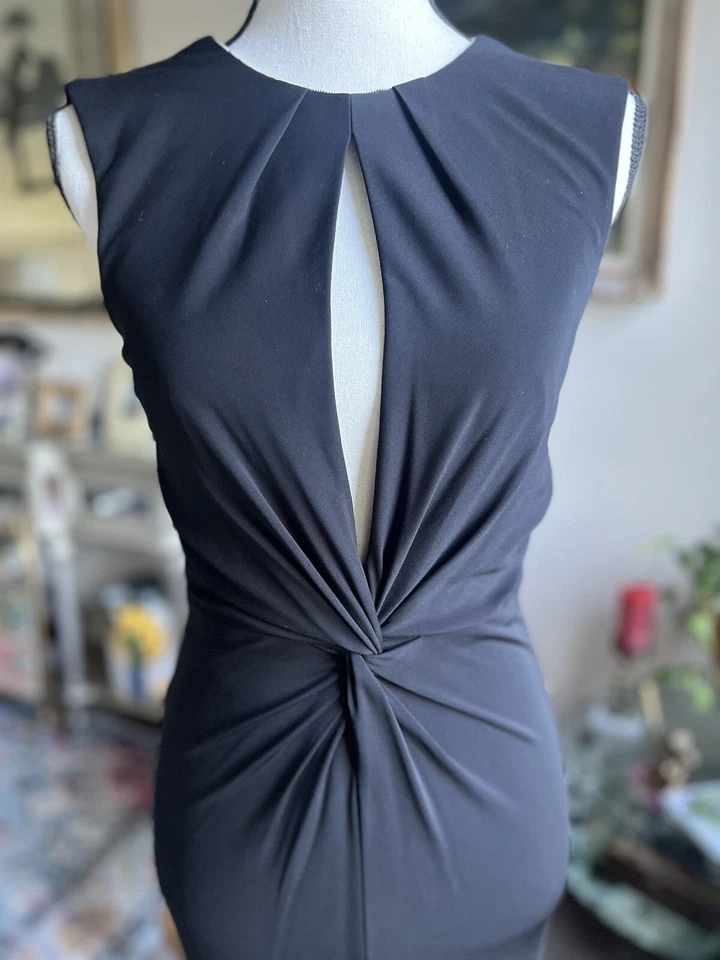 ABS Allen Schwartz без рукавов открытый низкий назад витой спереди платье макси платье, S - Изображение 2 из 4