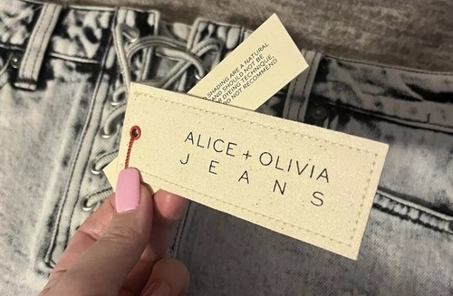 Alice + Olivia NWT Denim Front Lace Up Skirt Size 24 Womens - Picture 5 of 12