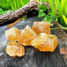 30g Natural Citrine Rough Stone for Fast Healing SALE INV with Calcite Lot F3