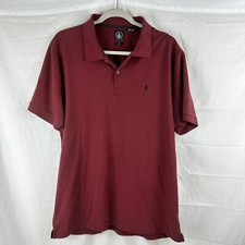 Volcom Polo Shirt Adult X-Large Burgundy Skater Skateboarder Casual Rugby Mens