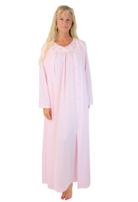 Shadowline Nightgown Robe Womens Pink Long Nylon Gown Sleepwear
