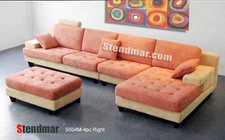 4-Piece Fabric Microfiber Sectional Sofa Set S504M (Custom Made Options)