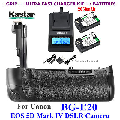 BG-E20 Battery Grip, LP-E6 Battery, Charger for Canon EOS 5D Mark