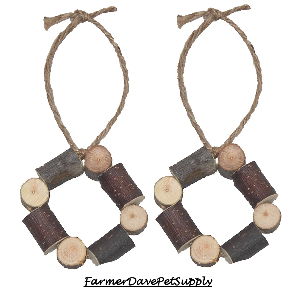 FARMERDAVEPETSUPPLY DUAL - RING TOSS APPLE CHEW TOY Rabbit, Guinea Pig,Chinchilla