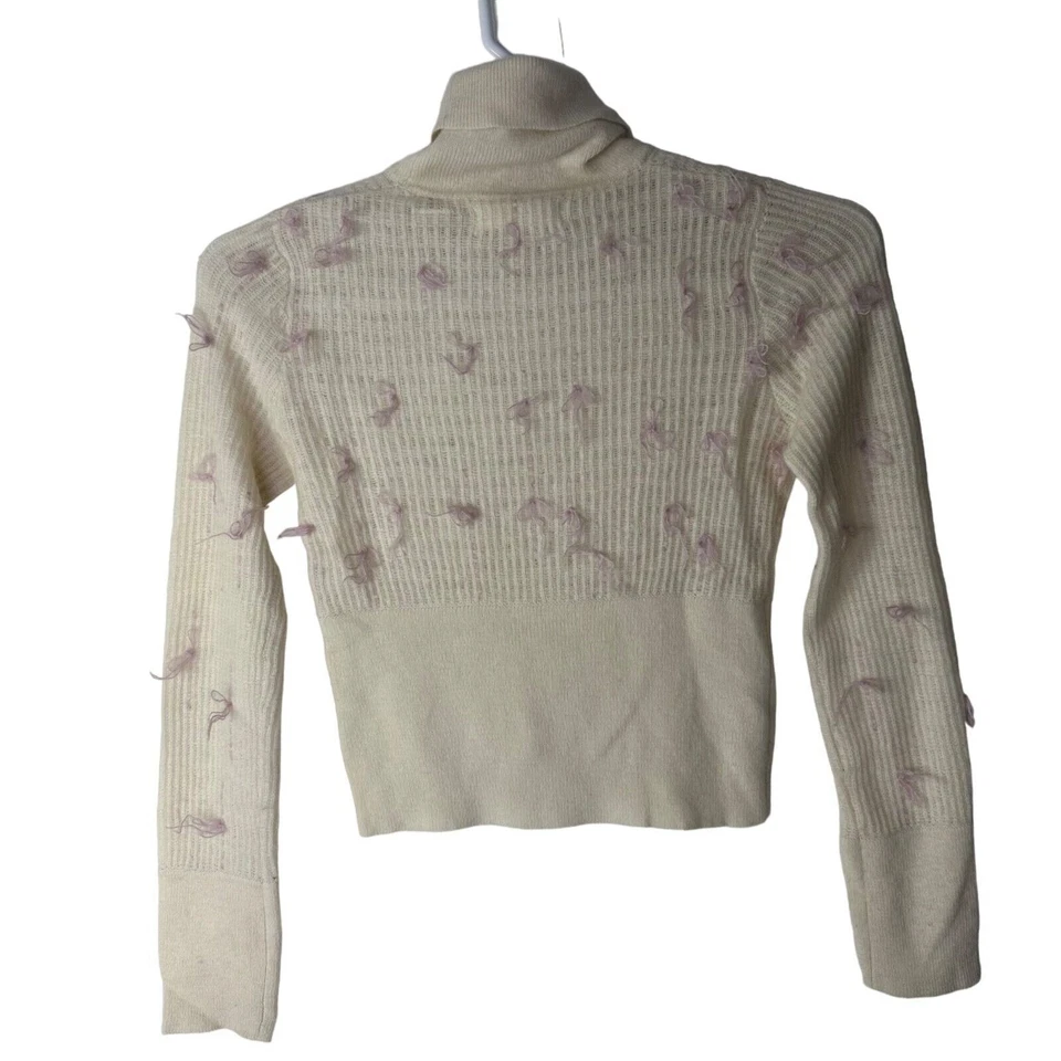 Suéter Anthropologie Sleeping On Snow para mujer pequeño cuello alto angora lana de cordero Foto 2 de 4