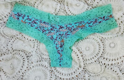 Tiger/flower Victoria's Secret Vintage Sexy Cheeky Thong Size M vs blue