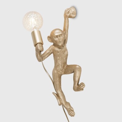 Moderner Affe hält eine Glühbirne Wandleuchte Fassung Vintage Filament LED Birne
