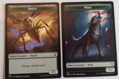 4x Insect (Deathtouch) - Wolf double sided Token - NM - Battle for Baldur's Gate