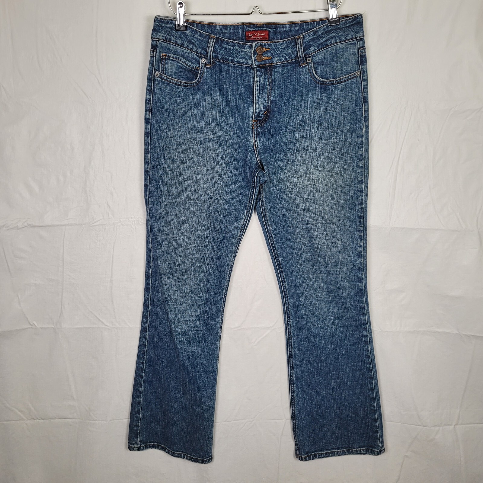 Women 12 Medium Blue Slender Boot Cut 34x31 Mid-rise Denim