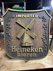 Vintage Heineken Beer Sign Bieren Windmill 1981 Van Munching Faux Wood