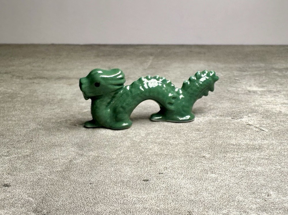RARE! Bug House Miniature Green Dragon Figurine. Vintage Bone China HTF!