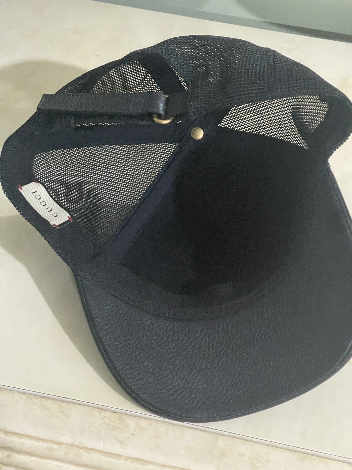 Cappellino Gucci logo con pelle taglia L