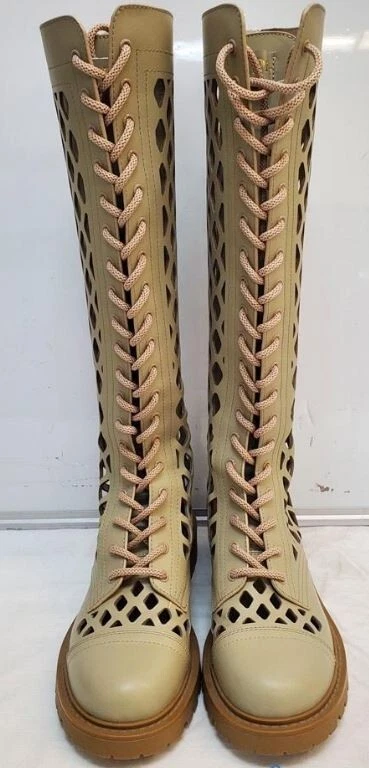 Bottes en calcaire mat Christian Dior D Trap bronzé, taille 37