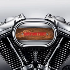 Custom Text Wood Grain Design Air Cleaner Insert Replaces Stock Harley Insert