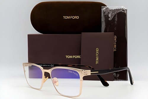 Tom Ford TF 5733-B 028 Eyeglass Frames Shiny Rose Gold Havana 55mm New - Picture 4 of 6