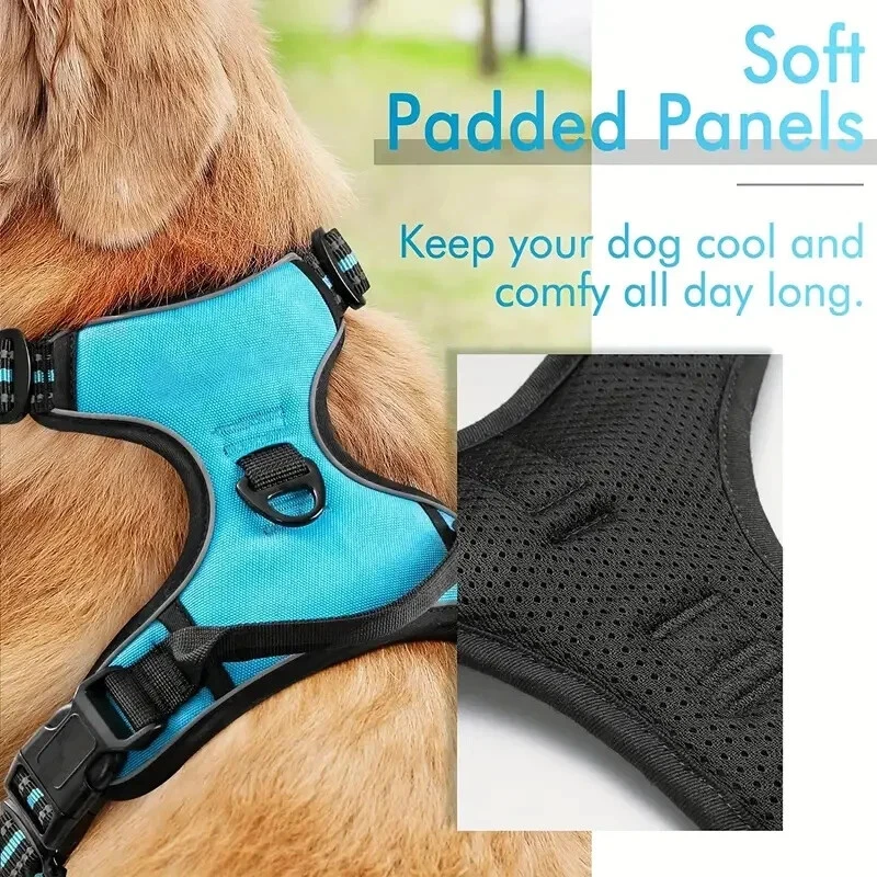 Dog Harness No-Pull with 2 Leash Clips Adjustable Pet Vest Reflective