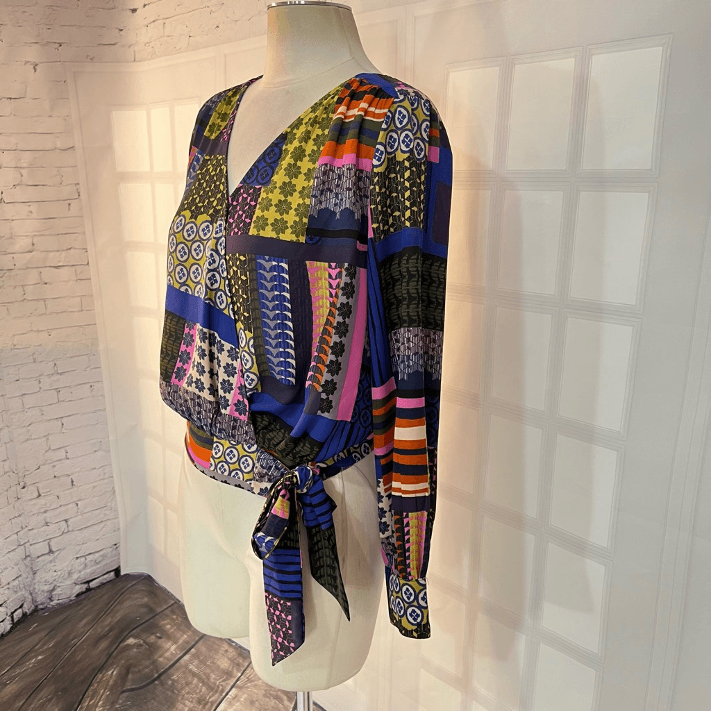 Peyton Jenson Evereve Cora patchwork colorful wra… - image 6