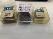 Vintage O.Mustad & Son  Fishing Hooks 3 Boxes Full Unused 2/0 And 3/0