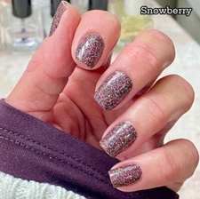 Color Street Nail Polish Strips SNOWBERRY gorgeous BURGANDY glitter (FMG426)