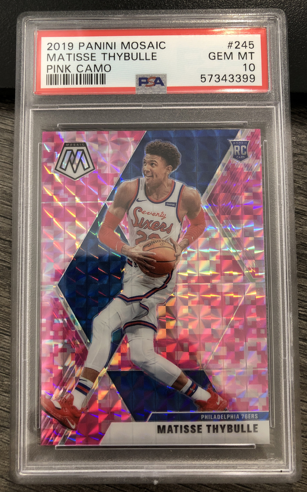 Matisse Thybulle 2019-20 Panini Mosaic Pink Camo Rookie #245 PSA 10 76ers