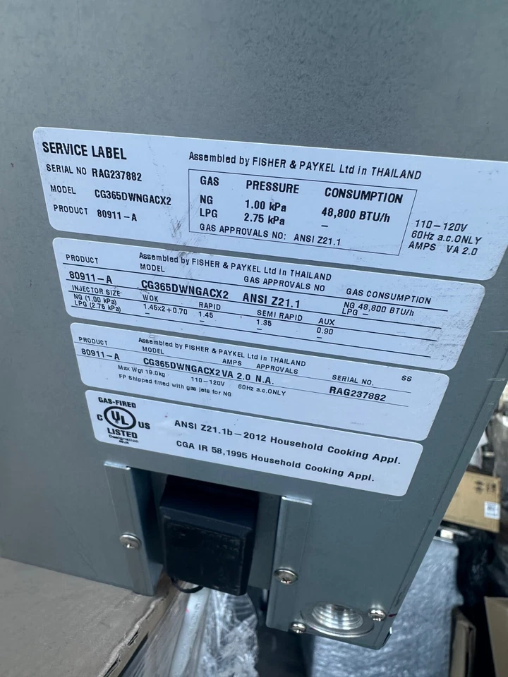 Fisher & Paykel 36" Acero Inoxidable Cocina Gas - CG365DWNGACX2 Foto 3 de 3