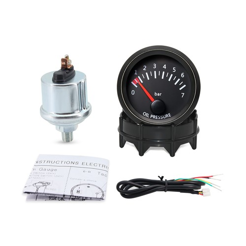 2" 52mm Universal Car Auto Pointer Oil Pressure Gauge 0-7Bar with Sensor - Picture 10 of 13
