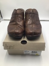 BOC BORN Concept Brown Leather Mules Clogs Shoes Women's Size 10 BC4594