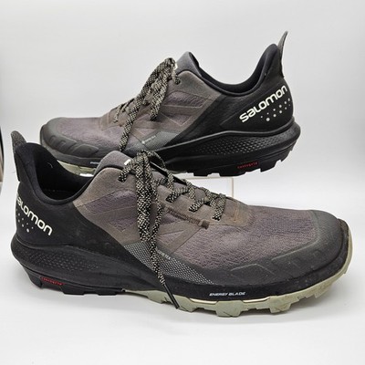 Salomon Men's 11 OutPulse Energy Blade Black/Gray Running Trail Shoes Contagrip