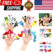 20pcs Different Cartoon Animal Finger Puppets Soft Velvet Dolls Props Toys Ea...